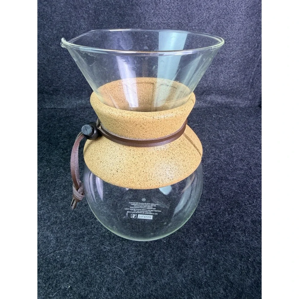 Bodum Pour Over Carafe Glass Drip Coffee Tea Pot Cork Band 157